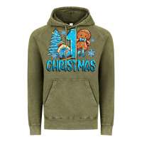 Vintage Olive 1st christmas gingerbread boy Vintage Hoodie - Zillion Design Studio