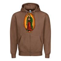 Chestnut our lady of Guadalupe Zipper Hoodie - JahusDesignShop