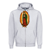 Heather Grey our lady of Guadalupe Zipper Hoodie - JahusDesignShop