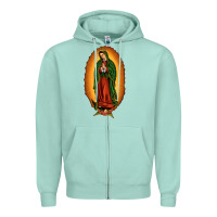 Seafoam our lady of Guadalupe Zipper Hoodie - JahusDesignShop
