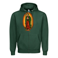 Sports Green our lady of Guadalupe Zipper Hoodie - JahusDesignShop