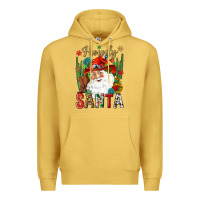 Antique Gold Howdy Santa Premium Hoodie - NancyCooperArtShop