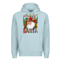Blue Mist Howdy Santa Premium Hoodie - NancyCooperArtShop