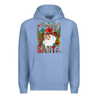 Colony Blue Howdy Santa Premium Hoodie - NancyCooperArtShop
