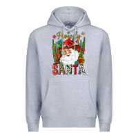 Heather Grey Howdy Santa Premium Hoodie - NancyCooperArtShop