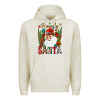 Oatmeal Heather Howdy Santa Premium Hoodie - NancyCooperArtShop