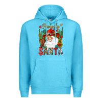 Ocean Blue Howdy Santa Premium Hoodie - NancyCooperArtShop
