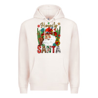 Pale Pink Howdy Santa Premium Hoodie - NancyCooperArtShop