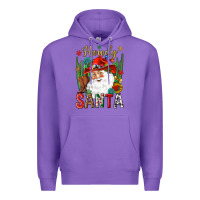 Purple Howdy Santa Premium Hoodie - NancyCooperArtShop