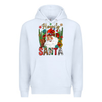 White Howdy Santa Premium Hoodie - NancyCooperArtShop