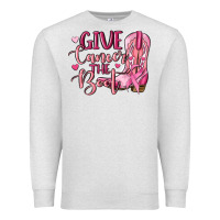 Oatmeal Heather give cancer the boot Premium Sweatshirt - MaliasSmallBusiness