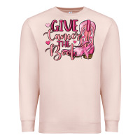 Pale Pink give cancer the boot Premium Sweatshirt - MaliasSmallBusiness