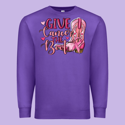 Give Cancer The Boot Premium Sweatshirt Designed By Maliassmallbusiness