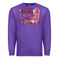 Purple give cancer the boot Premium Sweatshirt - MaliasSmallBusiness
