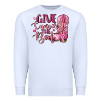 White give cancer the boot Premium Sweatshirt - MaliasSmallBusiness