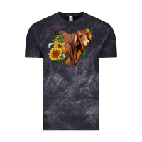 Cloud Black brahman bull with sunflowers Vintage Tee - RanaPortraitStore