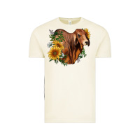 Vintage Arctic brahman bull with sunflowers Vintage Tee - RanaPortraitStore