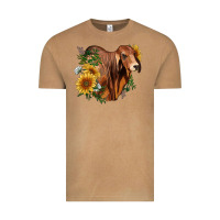 Vintage Camel brahman bull with sunflowers Vintage Tee - RanaPortraitStore