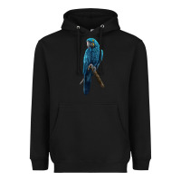 Black Hyacinth Macaw Heavyweight Hoodie - LillyAllenDesigns