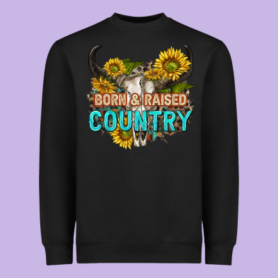 Heavyweight Sweatshirt born and raised country tbw