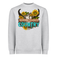 Heather Grey born and raised country tbw Heavyweight Sweatshirt - texasbilliewilder