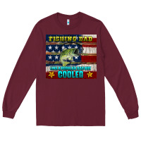Burgundy fishing dad like a regular but cooler Long Sleeve Tee - HRA Design Shop