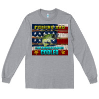 Heather Grey fishing dad like a regular but cooler Long Sleeve Tee - HRA Design Shop
