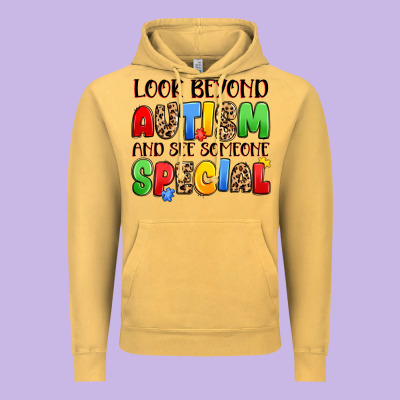Look Beyond Autism And See Someone Special Vintage Hoodie Designed By Jahusdesignshop