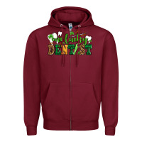 Burgundy st patricks day one lucky dentist Zipper Hoodie - AdoDesignShop