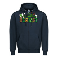 Navy st patricks day one lucky dentist Zipper Hoodie - AdoDesignShop