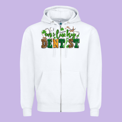 St Patricks Day One Lucky Dentist Zipper Hoodie Designed By Adodesignshop