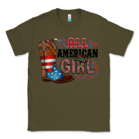 Army Green all american girl Classic Tee - RacoonDesign