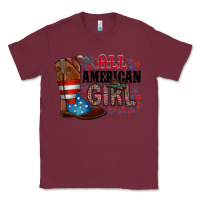 Burgundy all american girl Classic Tee - RacoonDesign
