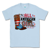 Dusty Blue all american girl Classic Tee - RacoonDesign
