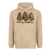 Western Christmas Trees Merry Christmas Heavyweight Hoodie | Teevron