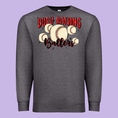 Busy Raising Ballers Premium Sweatshirt Designed By Maliassmallbusiness