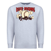 Heather Grey busy raising ballers Premium Sweatshirt - MaliasSmallBusiness