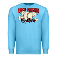 Ocean Blue busy raising ballers Premium Sweatshirt - MaliasSmallBusiness