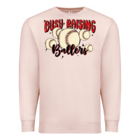Pale Pink busy raising ballers Premium Sweatshirt - MaliasSmallBusiness