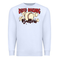 White busy raising ballers Premium Sweatshirt - MaliasSmallBusiness