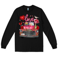 Black valentine's day truck love bird letter Long Sleeve Tee - FaDigitalArtStudio