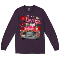 Plum valentine's day truck love bird letter Long Sleeve Tee - FaDigitalArtStudio