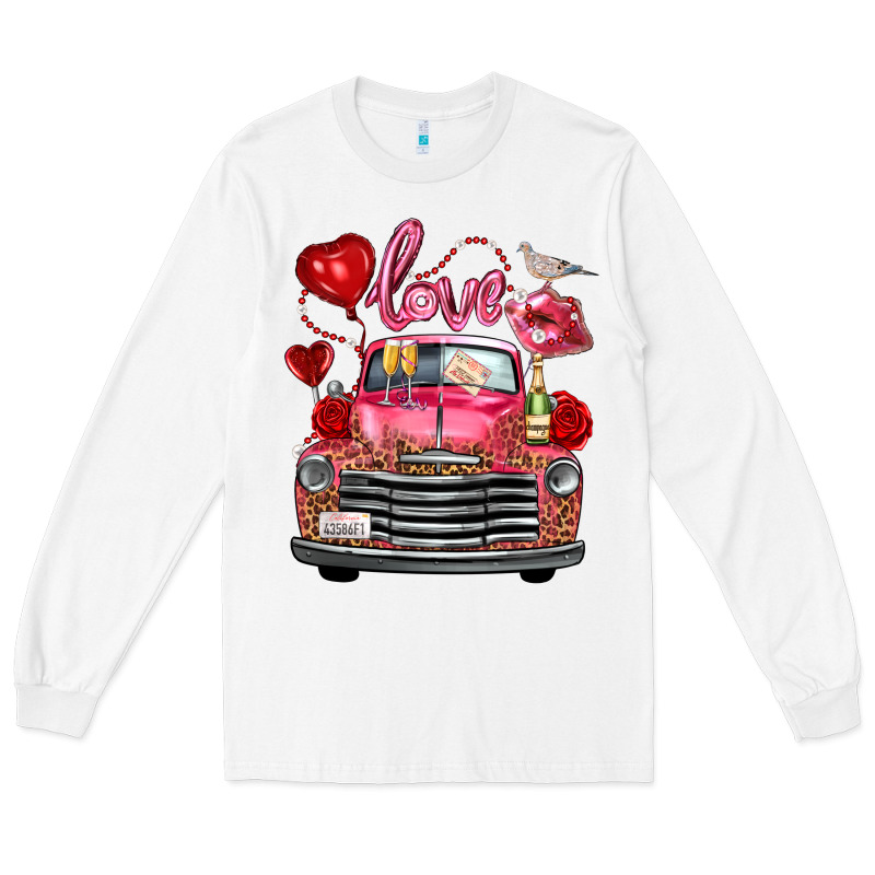 Valentine's Day Truck Love Bird Letter Long Sleeve Tee by FaDigitalArtStudio | Teevron