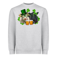 Heather Grey St. Patrick's Day Charolais And Black Angus Cows Heavyweight Sweatshirt - RanaPortraitStore