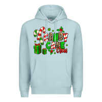 Blue Mist Candy Cane Crew Premium Hoodie - MaliasSmallBusiness