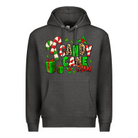Charcoal Heather Candy Cane Crew Premium Hoodie - MaliasSmallBusiness