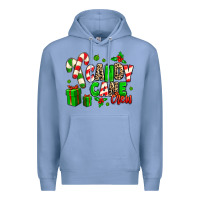 Colony Blue Candy Cane Crew Premium Hoodie - MaliasSmallBusiness