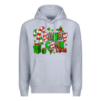 Heather Grey Candy Cane Crew Premium Hoodie - MaliasSmallBusiness