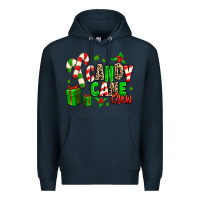 Navy Candy Cane Crew Premium Hoodie - MaliasSmallBusiness