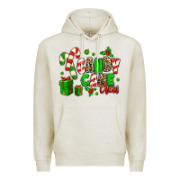 Oatmeal Heather Candy Cane Crew Premium Hoodie - MaliasSmallBusiness